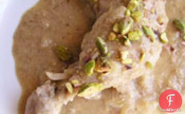 Abendessen heute Abend: Huhn mit Kürbiskernsauce