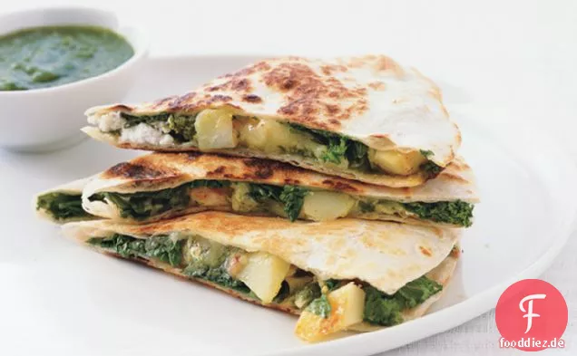 Kartoffel, Gemüse Und Ziegenkäse-Quesadillas