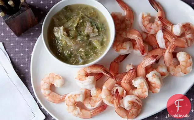 Garnelen-Cocktail mit Tomatillo-Meerrettich-Sauce