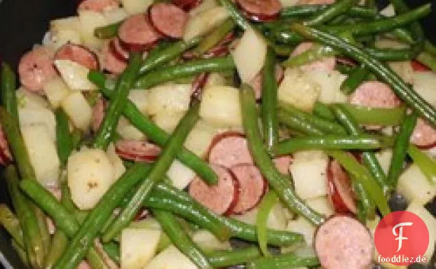 Amy 's Po' Man Grüne Bohnen und Wurst Gericht