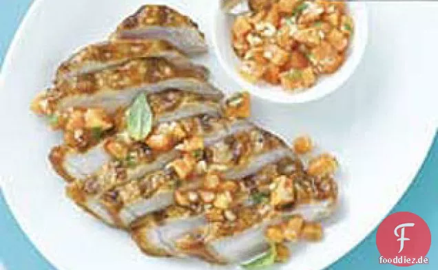 BBQ Schweinekoteletts mit Papaya-Salsa