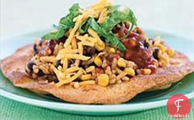 Schwarze Bohnen & Reis Tostada