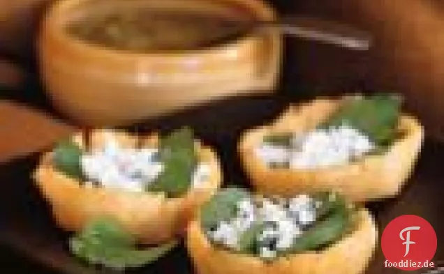 Knusprige Kartoffel Sopes (masa Boote) Mit Salsa, Ziegenkäse und Er