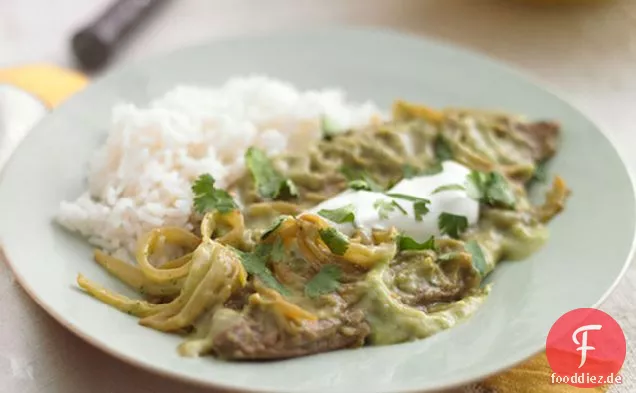 Skillet Rindersteak mit Avocadosauce