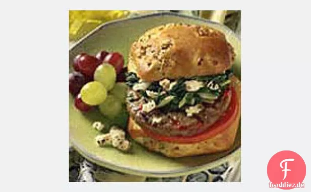 Spinat-Feta gekrönt Burger