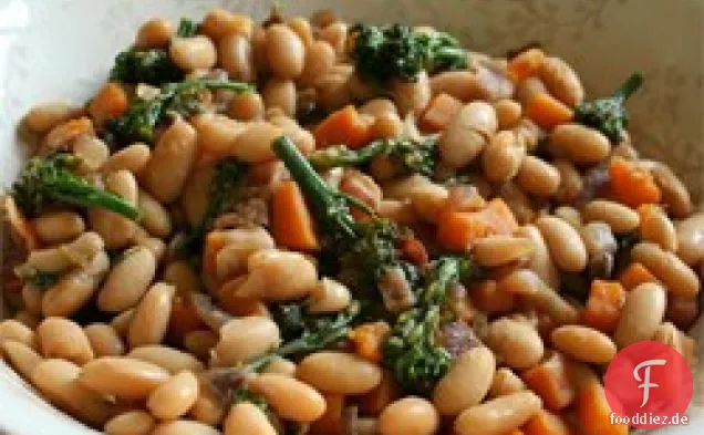 Ahorn Cannellini Bohnensalat mit Baby Brokkoli und Butternut Squash