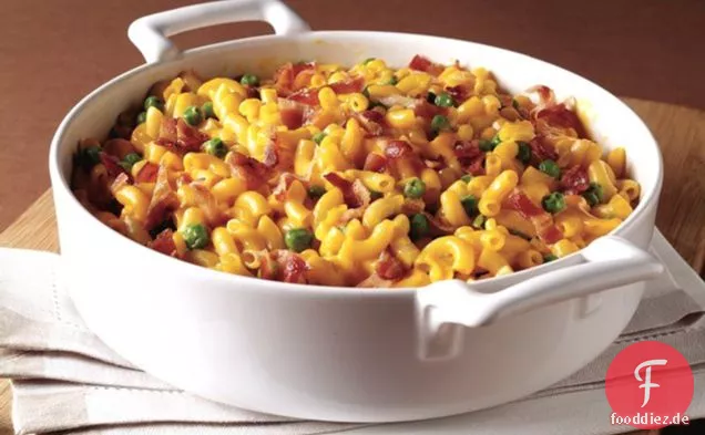 Easy Mac 'N Cheese mit Speck und Erbsen