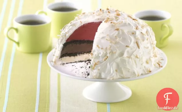 Dreischichtige Eiscreme-Torte