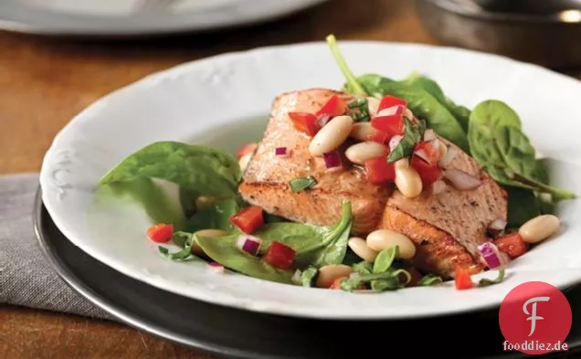 Lachs & Cannellini Bohnen Salat