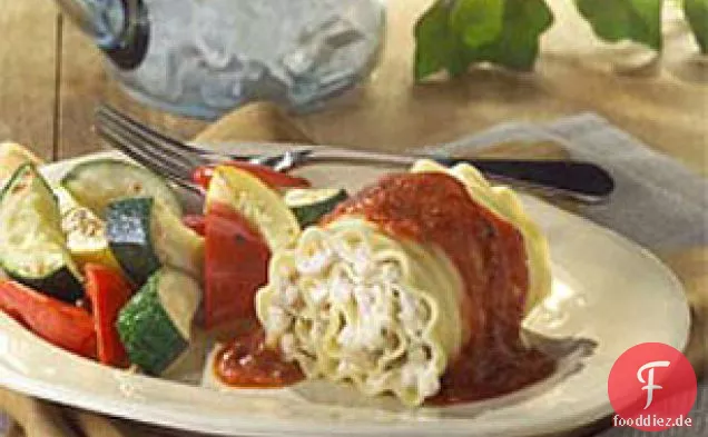 In Der Mikrowelle Zubereitet Lasagne Rolls