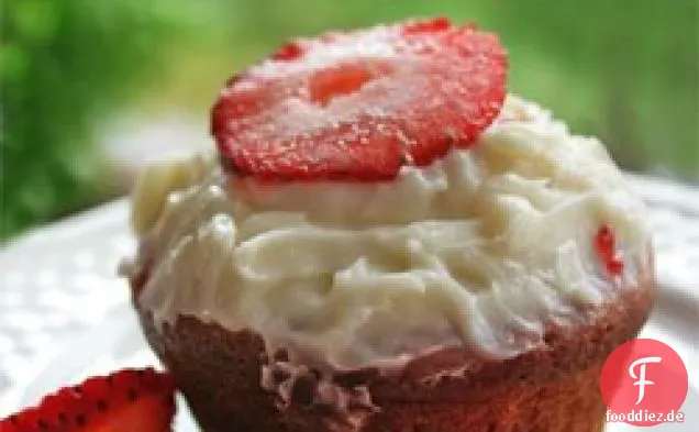 Echte Erdbeer-Cupcakes