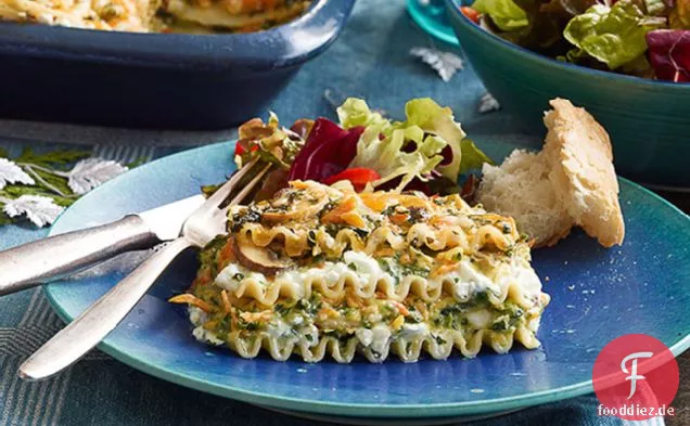 Cremige Cheddar-Gemüse-Lasagne