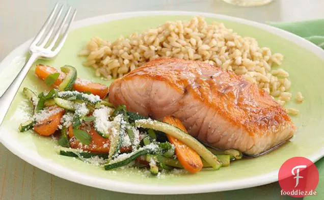 Balsamico-Honig glasierter Lachs