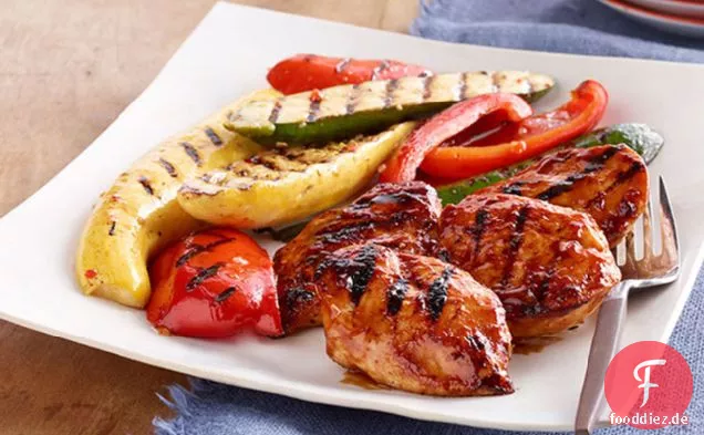 Orange-BBQ Chicken mit Gegrilltem Gemüse