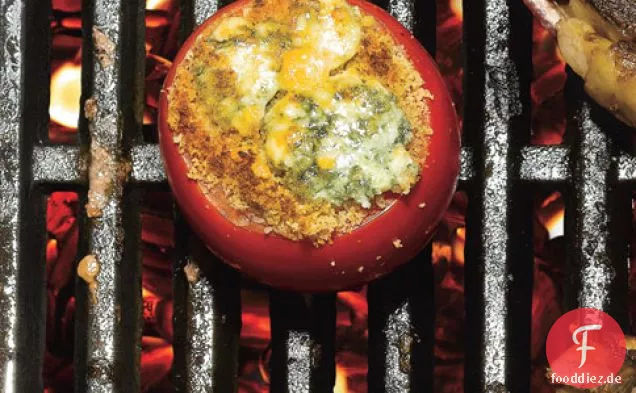 Blauschimmelkäse-verkrustete Tomaten