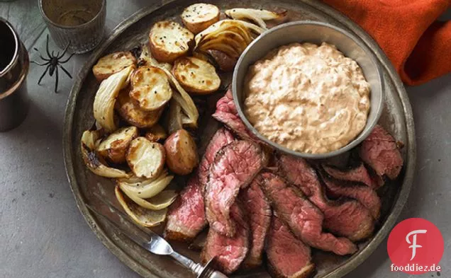 Gewürztes Steak mit Bratkartoffeln & Zwiebeln