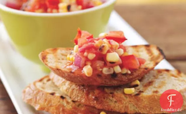 Smokey Mais-Und Tomaten-Bruschetta