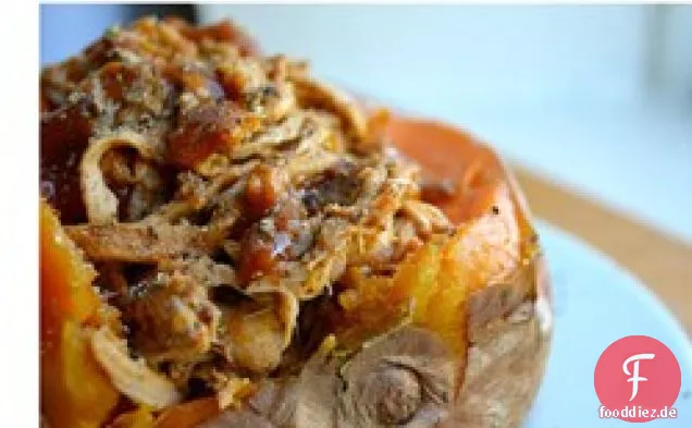 Pulled Pork gefüllte Süßkartoffeln