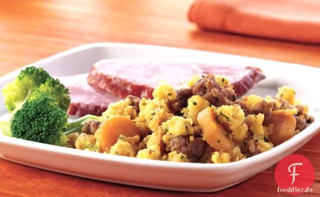 Wurst- und Süßkartoffelfüllung