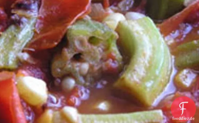 Abendessen Heute Abend: Okra, Mais Und Tomaten