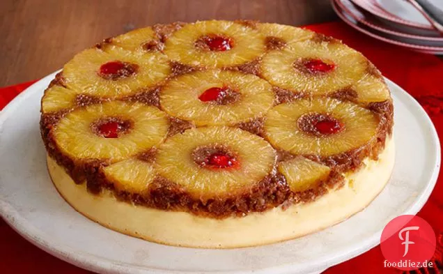 Ananas umgedrehter Käsekuchen