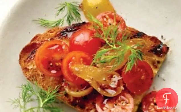 Gemischte Tomaten Mit Balsamico Und Dill Bruschetta