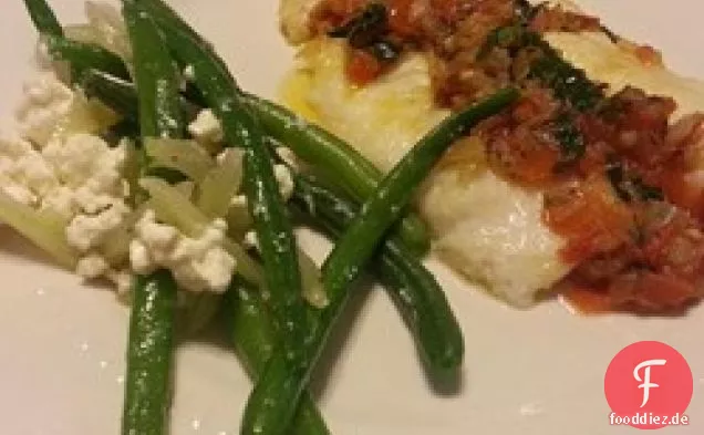 Frische Grüne Bohnen, Fenchel und Feta-Käse