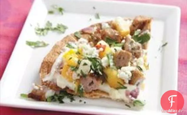 Blaue Pfirsich-Pizza