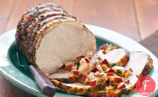 Schweinebraten mit frischer Birnensalsa