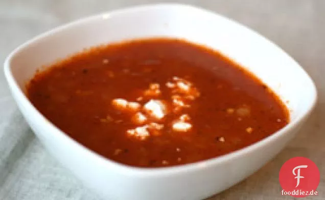 Abendessen heute Abend: Provenzalische Tomatensuppe mit Chèvre