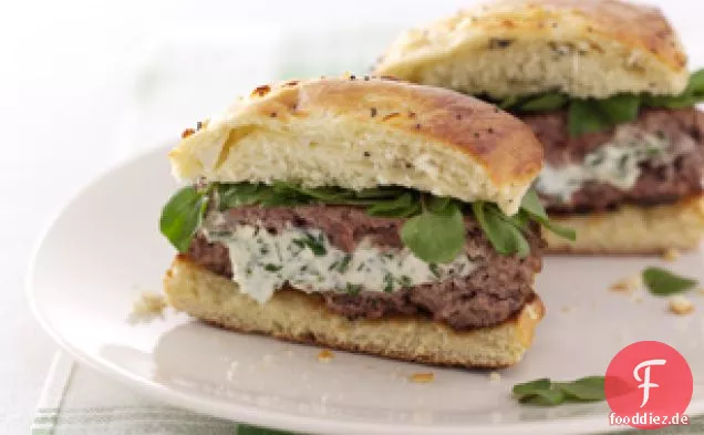 Gefüllte gemahlene Lammburger