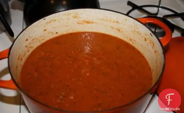 Gebratene Tomatensuppe mit knuspriger Pancetta