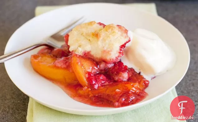 Pfirsich-Himbeer-Cobbler