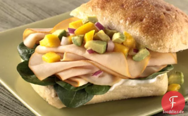 Mango-Salsa - -Hühnchen Sandwich -