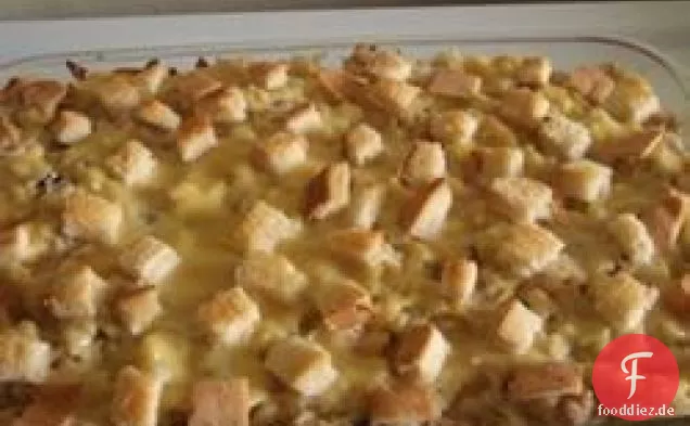 Käsiger Hühnchen-Reis-Auflauf