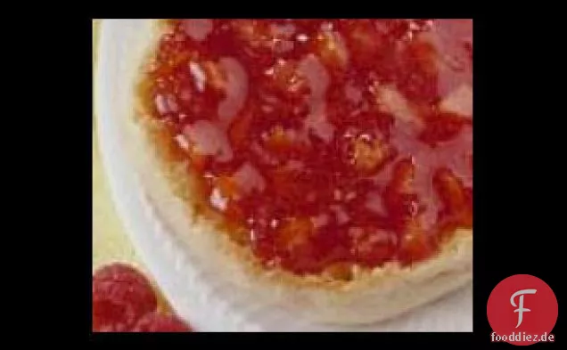 30 Minuten, um SICHER ZU gehen.JELLÂ® Himbeer-Pfirsich-Tiefkühlmarmelade