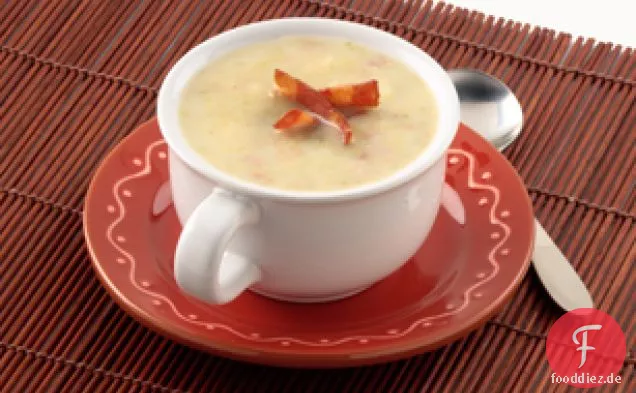 Üppige Kartoffel-, Lauch- und Specksuppe