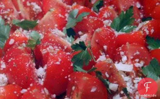 Pflaumen Tomaten mit Pecorino