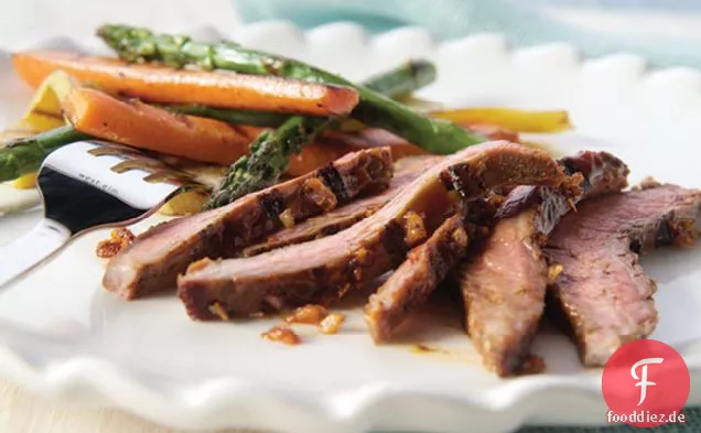 Knoblauch-gegrilltes Flankensteak