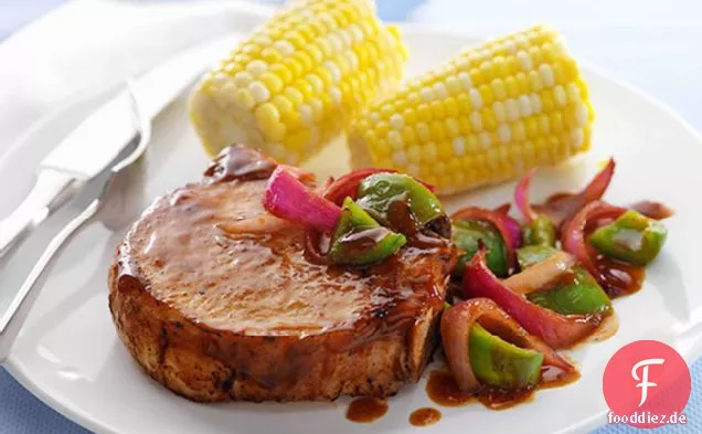 Saucy gegrillte Schweinekotelett-Pfanne