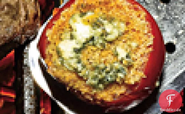 Blauschimmelkäse verkrustete Tomaten
