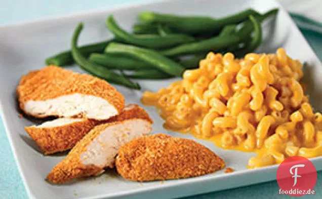 Knuspriges Huhn mit Makkaroni & Käse Abendessen