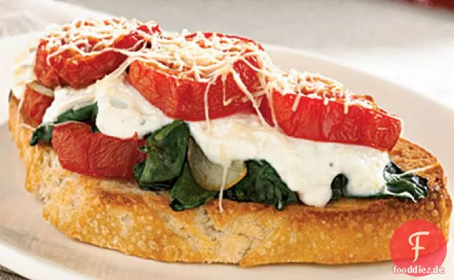 Gebratene Tomaten-Ricotta Bruschetta