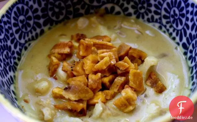 Curry Fisch Chowder Mit Crout-tains (Paleo Croutons)