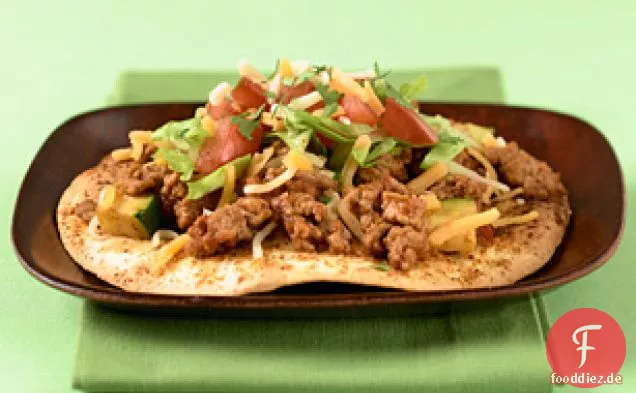 Truthahn und Gemüse Tostadas