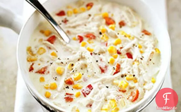 Cremige Mais- und Truthahnsuppe