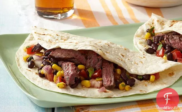 Gegrilltes Rocksteak Fajitas