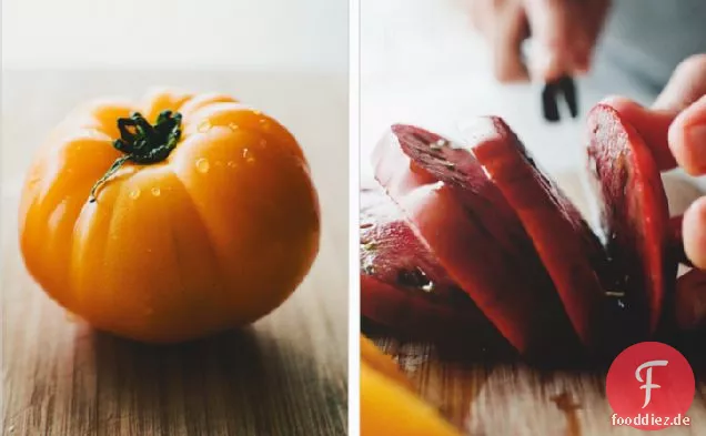 Eine einfache Tomate + Burrata Salat