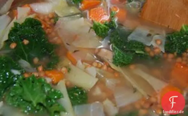 Karotten-, Kartoffel- und Kohlsuppe