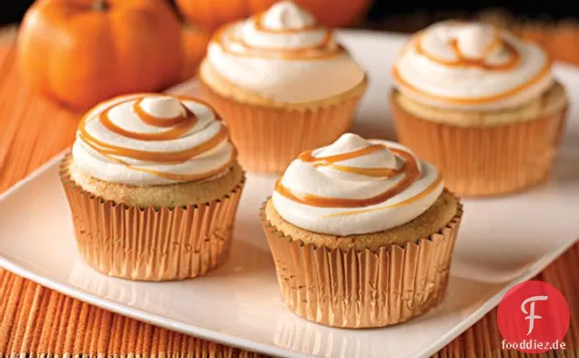 Karamell-Kürbis-Creme-Cupcakes